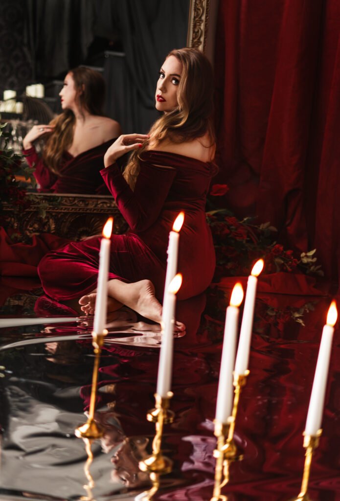 Kathy Haan in Montreal - candles in front of mirror