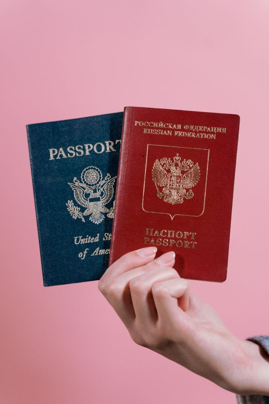 a person holding passports