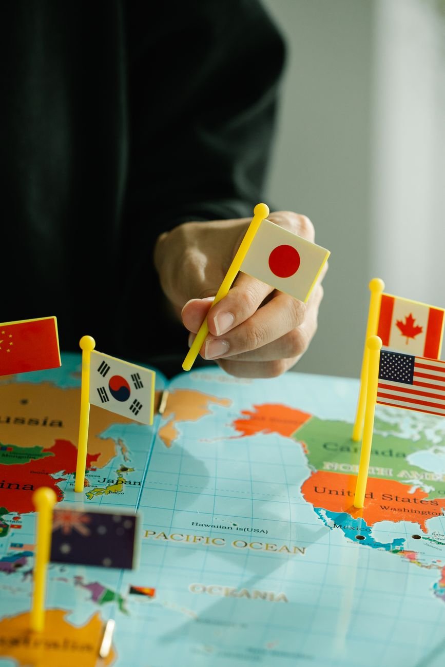 putting country flags on a world map